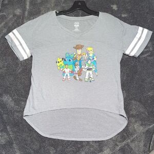 Disney Junior Womens Toy Story 4 Gang Woody Buzz Grey T-Shirts